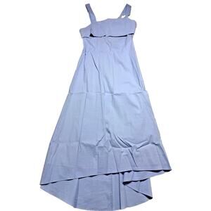 Theory Linen Sky Blue Eco Crunch Flap Midi Dress Sz 8 Modern Craft Minimal NWT